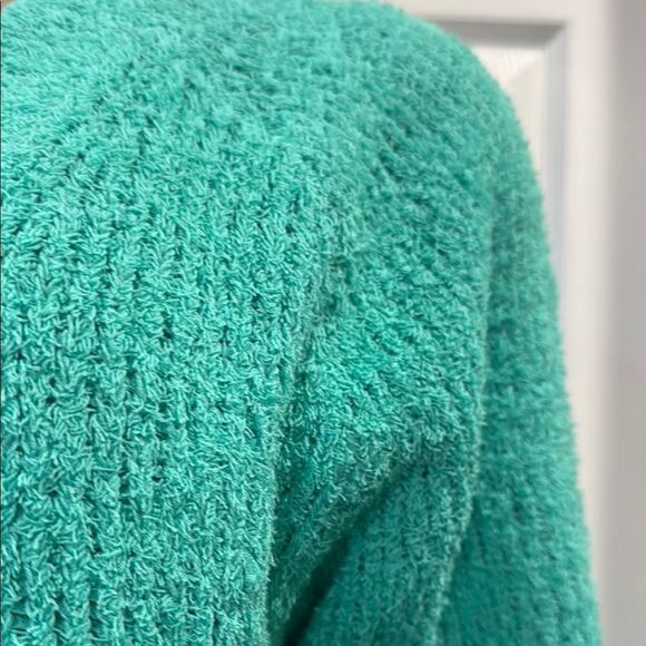 Rabe Open Front Cardigan. Turquoise - Picture 2 of 8